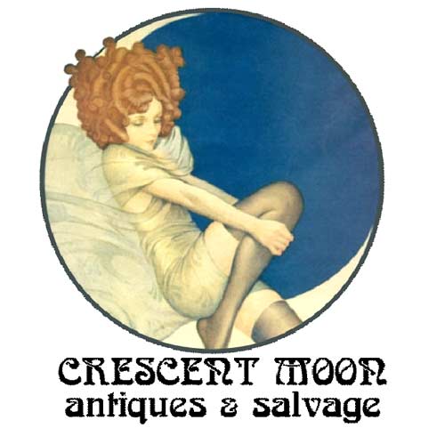 Crescent Moon Antiques and Salvage logo.