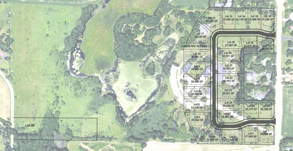 Three Oaks Reserve residential lot development site map.